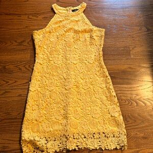 Lulu’s dress yellow lace sleeveless XL